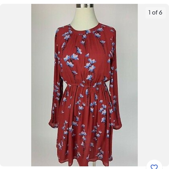 ANN TAYLOR Loft Long Sleeve Dress, Small - Picture 1 of 7